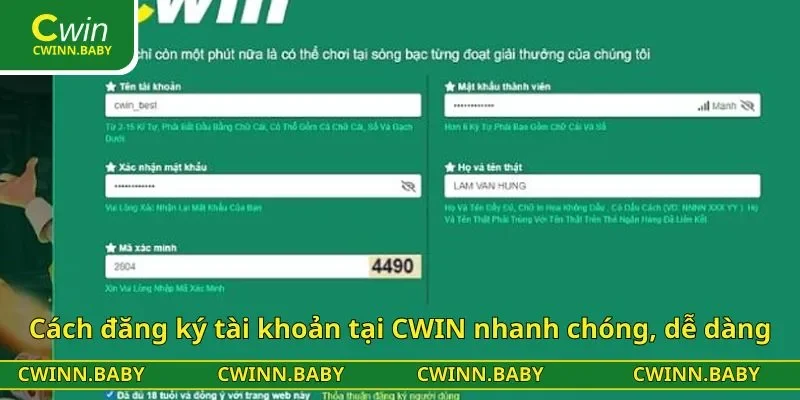 Cách đăng ký tài khoản tại CWIN nhanh chóng, dễ dàng